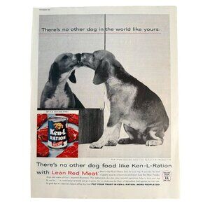 Vintage 1960 Ken L Ration Dog Food Beagle Advertisement Print Ad